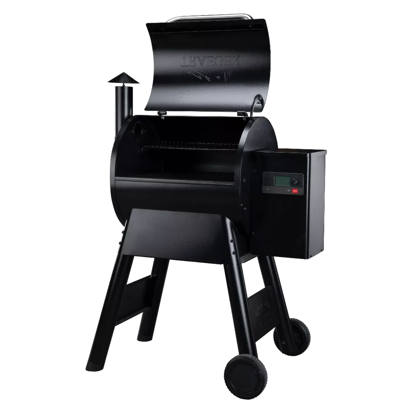 Black Pellet Grill on a white background