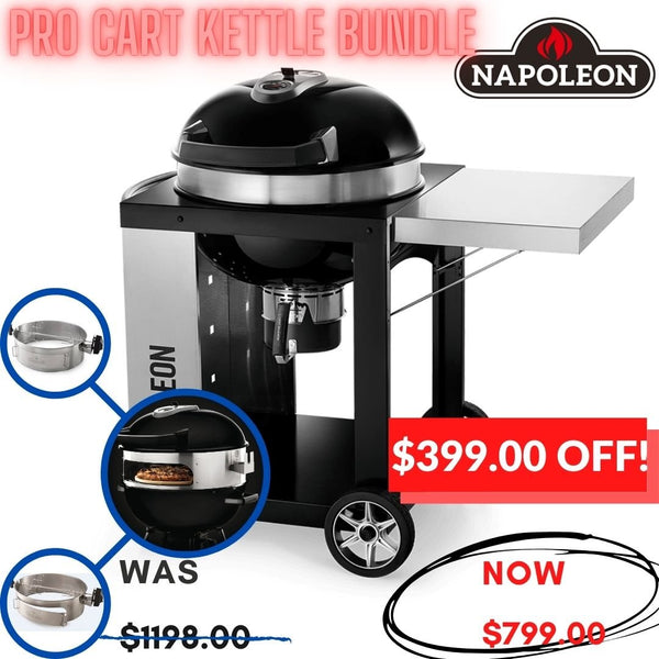Napoleon PRO CART Charcoal Kettle Grill & Rotisserie Bundle - Smoked Bbq Co