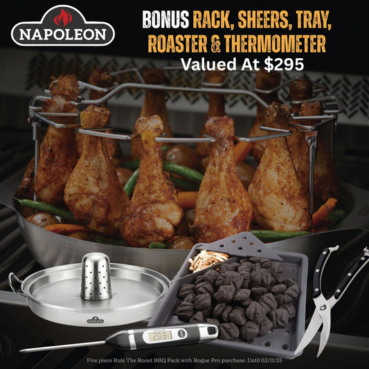 Napoleon Rogue Pro - S 625 SS 5 Burner BBQ with Infrared Sideburner - Smoked Bbq Co