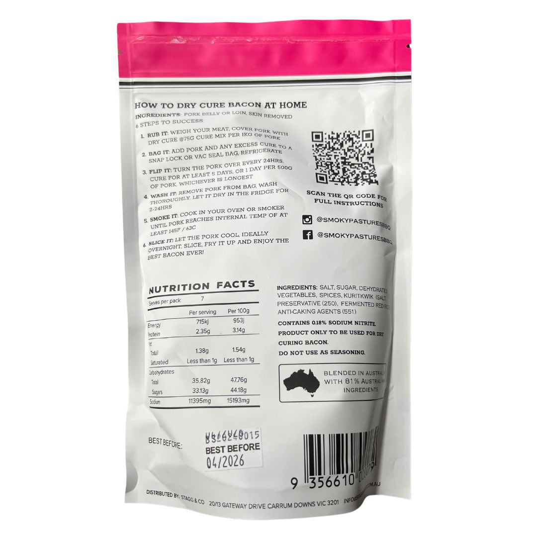 Smoky Pastures 'Bullet Proof' Bacon Cure 525g - Smoked Bbq Co