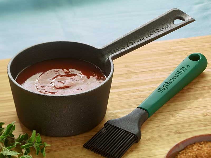 Big Green Egg 'Cast Iron Sauce Pot with Basting Brush' - Smoked Bbq Co