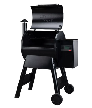 Black Pellet Grill on a white background