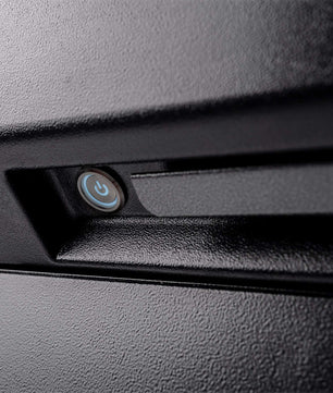Car interior with a power window switch on the dashboard
