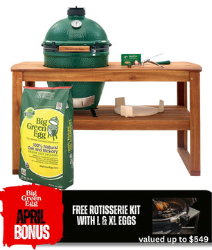 Big Green Egg 'Large Acacia Table Bundle' - Smoked Bbq Co