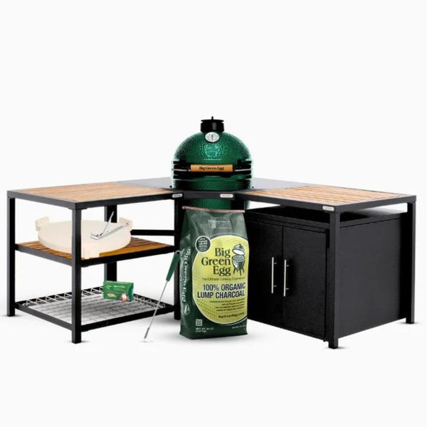 Big Green Egg 'Large Modular Corner Unit, Expansion Frame & Cabinet Bundle' - Smoked Bbq Co