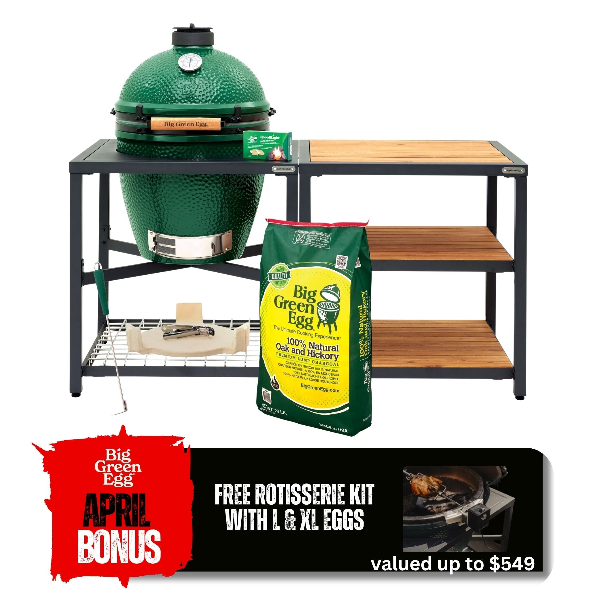 Big Green Egg 'Large Modular Nest & Expansion Frame Bundle' - Smoked Bbq Co