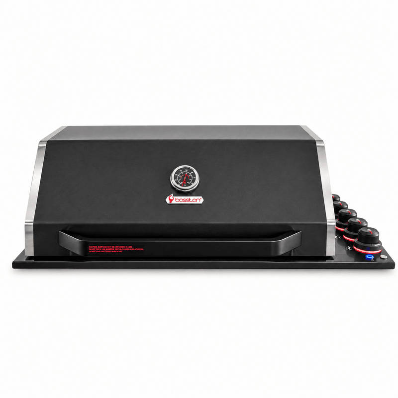 Bosston Bossworx Drop In Black Stainless Steel 4 Burner BBQ - Smoked BBQ Co.