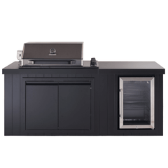 Bosston Bossworx Outdoor Kitchen with Black Stainless Steel 4 Burner BBQ & Fridge