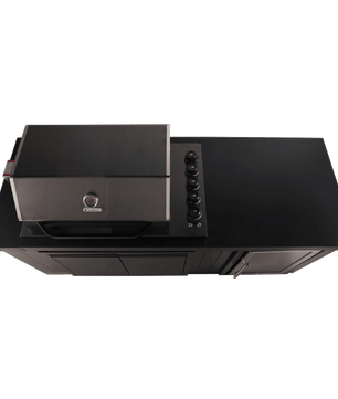 Bosston Bossworx Outdoor Kitchen with Black Stainless Steel 4 Burner BBQ & Fridge - Smoked BBQ Co.