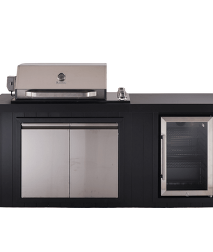 Bosston Bossworx Outdoor Kitchen with Stainless Steel 4 Burner BBQ & Fridge - Smoked BBQ Co.