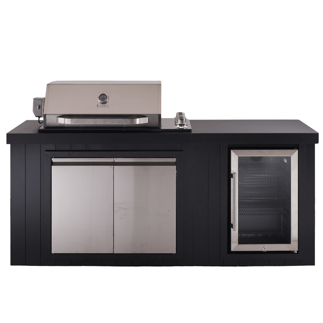 Bosston Bossworx Outdoor Kitchen with Stainless Steel 4 Burner BBQ & Fridge - Smoked BBQ Co.