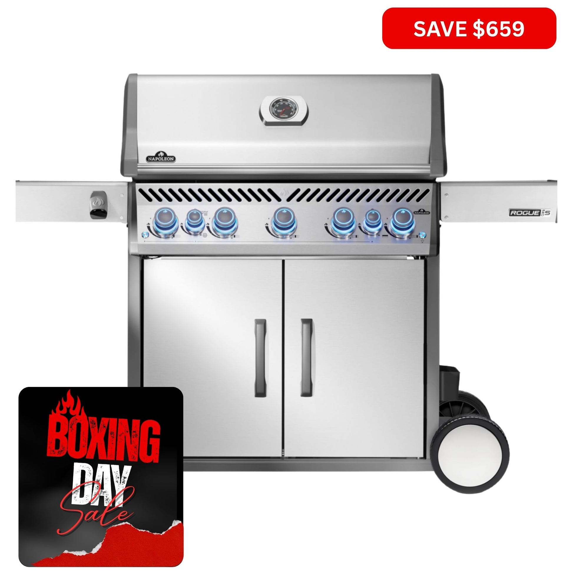 Napoleon Rogue Pro-S 625 SS 5 Burner BBQ with Infrared Sideburner