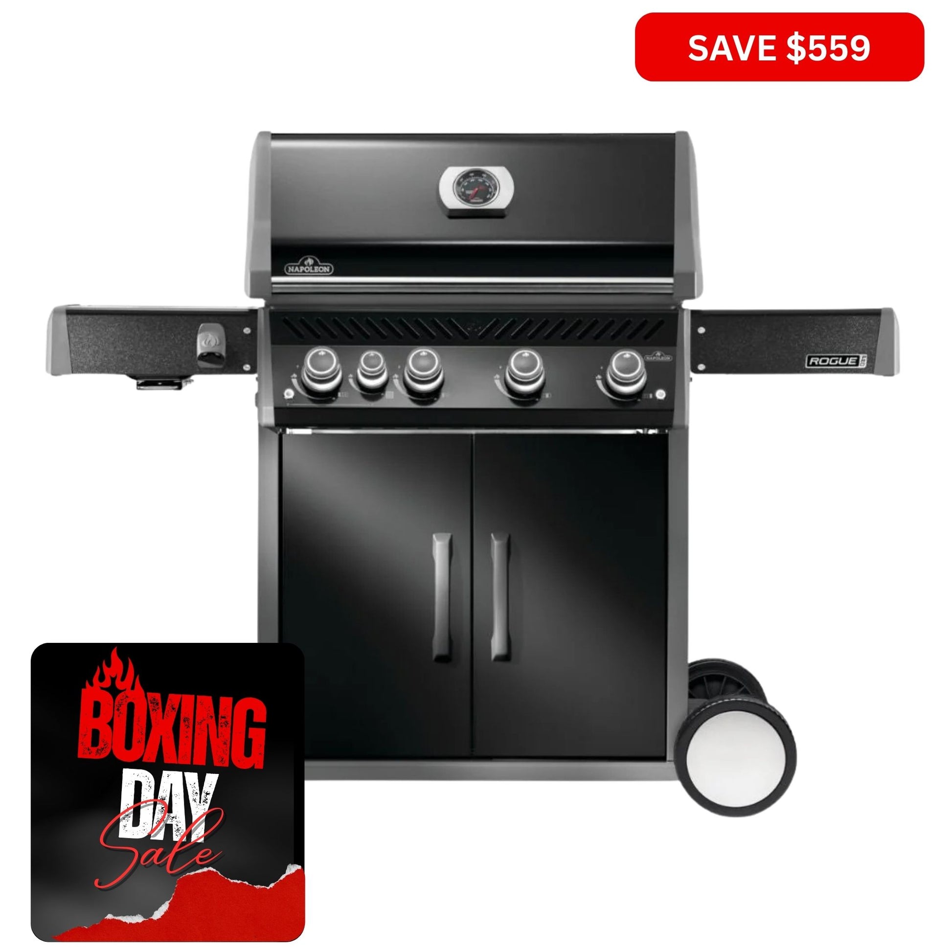 Napoleon Rogue Pro 525 Black 4 Burner BBQ with Infrared Sideburner