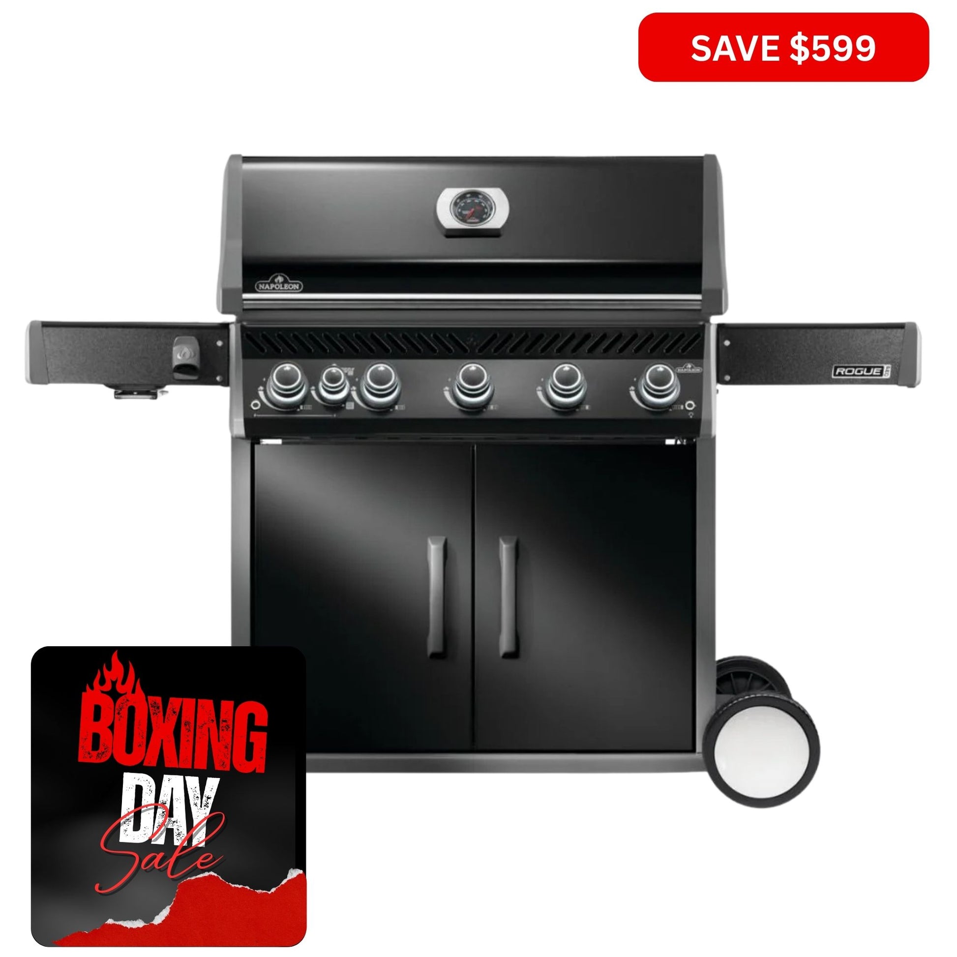 Napoleon Rogue Pro 625 Black 5 Burner BBQ with Infrared Sideburner