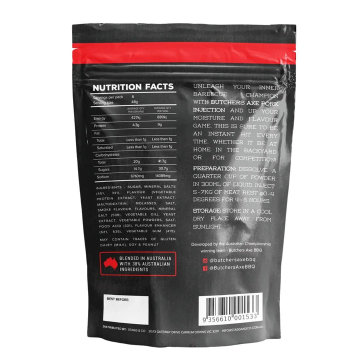 Butchers Axe 'Pork Injection' 500g - Smoked Bbq Co