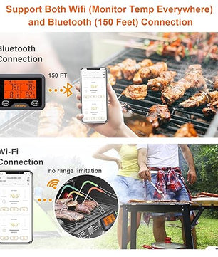 Inkbird Wireless Grill Thermometer WiFi & Bluetooth - IBBQ - 4BW - Smoked BBQ Co.