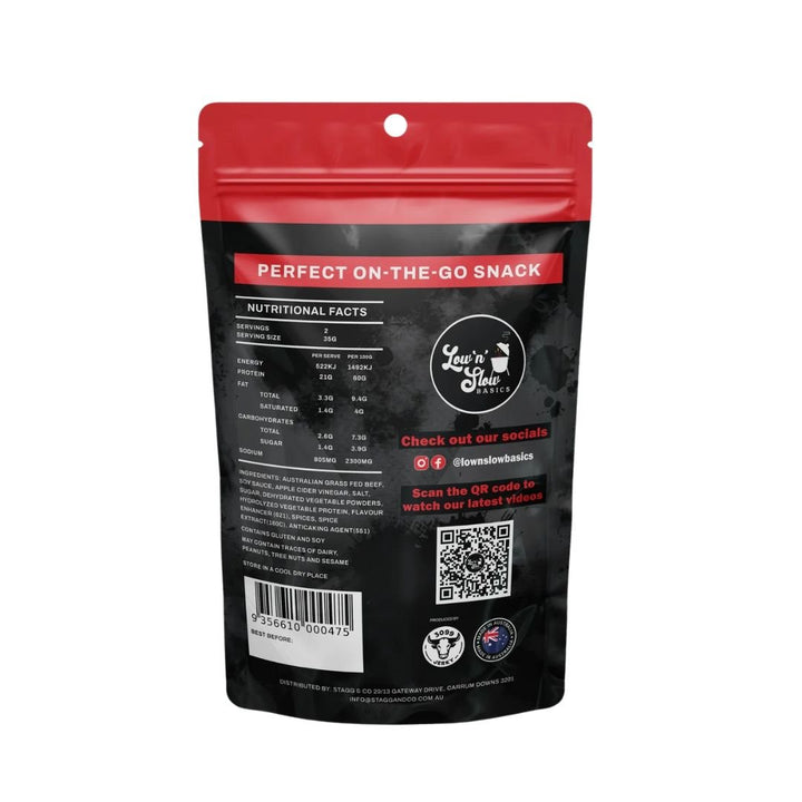 Low and Slow Basics Jerky 'Steak Shooter' 70g - Smoked Bbq Co