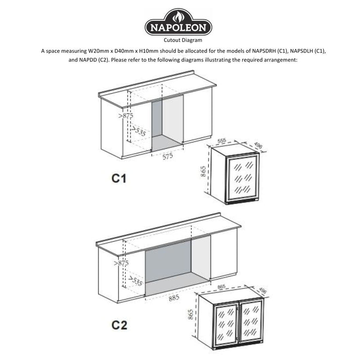 Napoleon ‘Alfresco Outdoor Fridge’ Double Door - Smoked Bbq Co