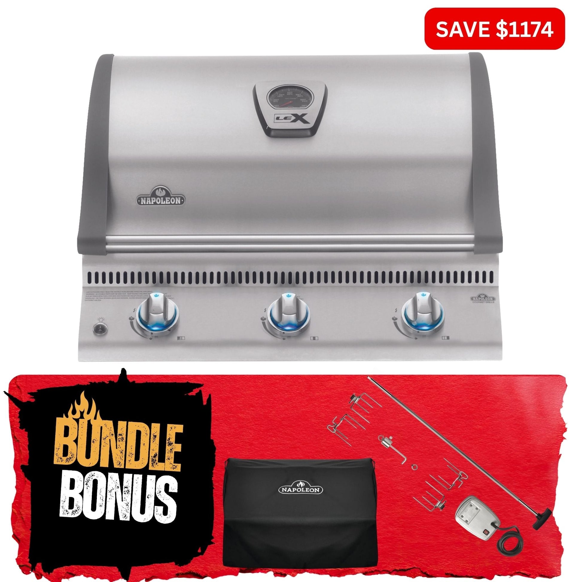 Napoleon Built - In LEX 485 Stainless Steel RBI - Smoked BBQ Co.