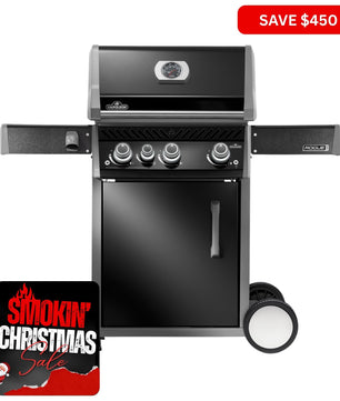 Napoleon Rogue Pro 425 Black 3 Burner BBQ with Infrared Sideburner - Smoked Bbq Co
