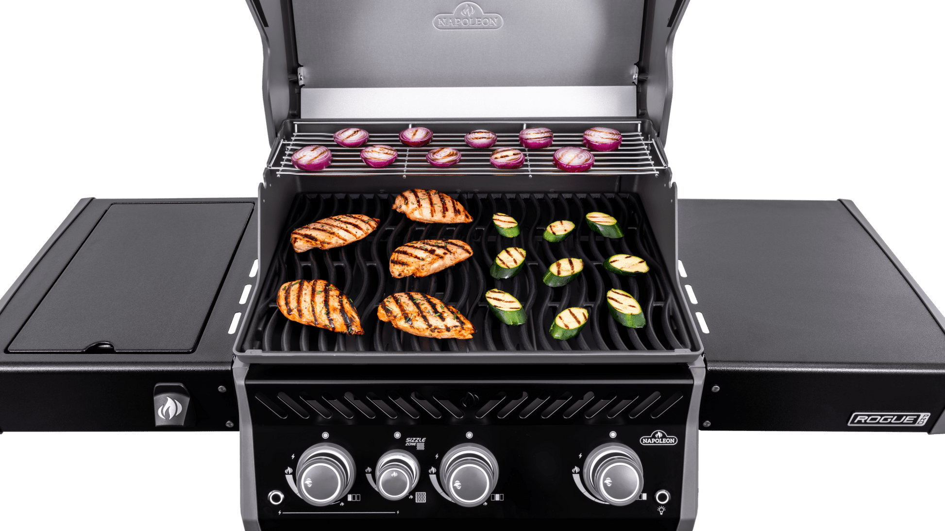 Napoleon Rogue Pro 425 Black 3 Burner BBQ with Infrared Sideburner - Smoked Bbq Co