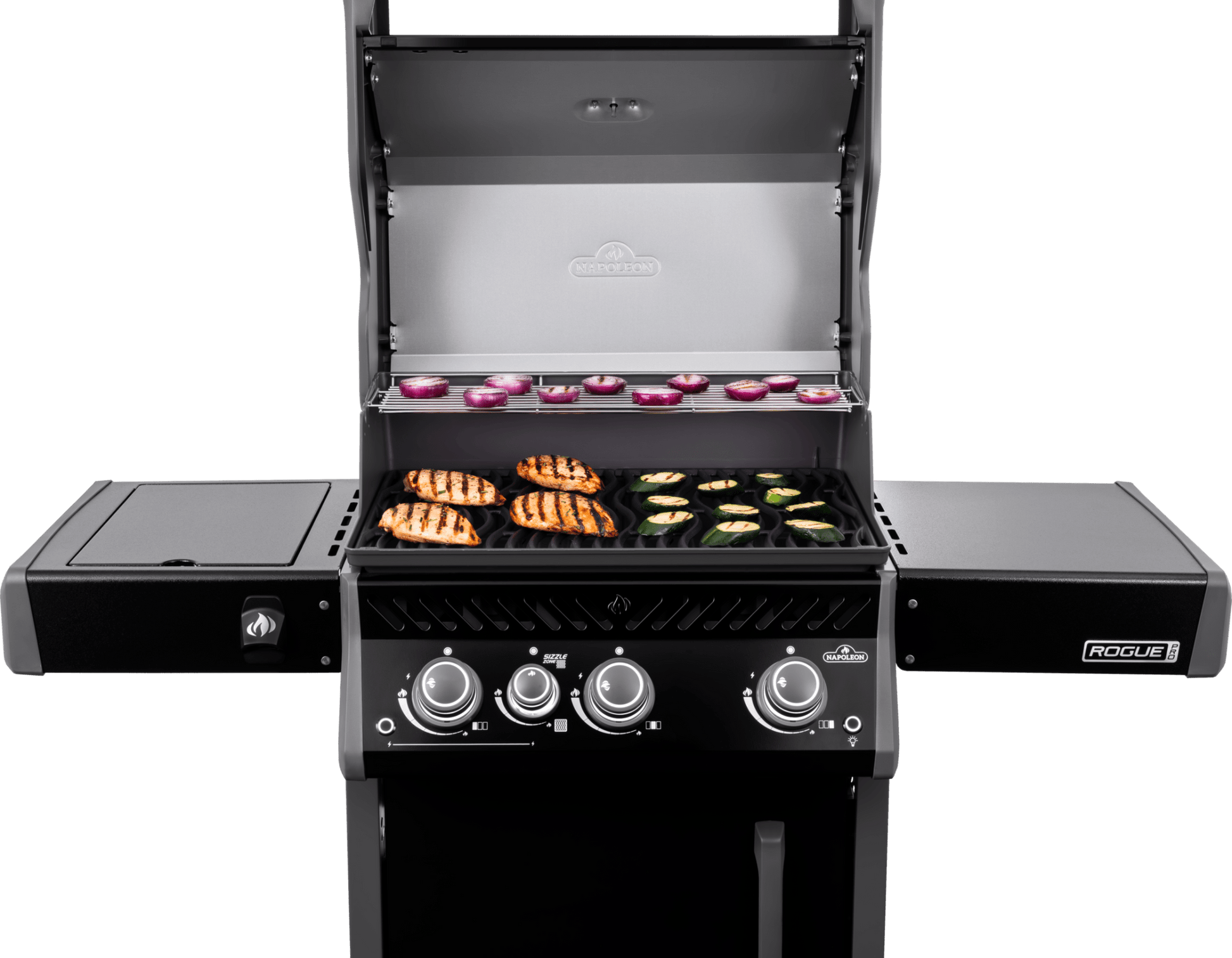 Napoleon Rogue Pro 425 Black 3 Burner BBQ with Infrared Sideburner - Smoked Bbq Co