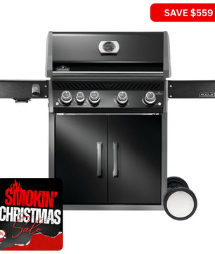 Napoleon Rogue Pro 525 Black 4 Burner BBQ with Infrared Sideburner - Smoked Bbq Co