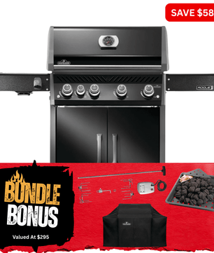 Napoleon Rogue Pro 525 Black 4 Burner BBQ with Infrared Sideburner - Smoked Bbq Co