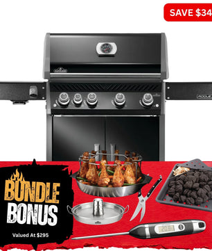 Napoleon Rogue Pro 525 Black 4 Burner BBQ with Infrared Sideburner - Smoked Bbq Co