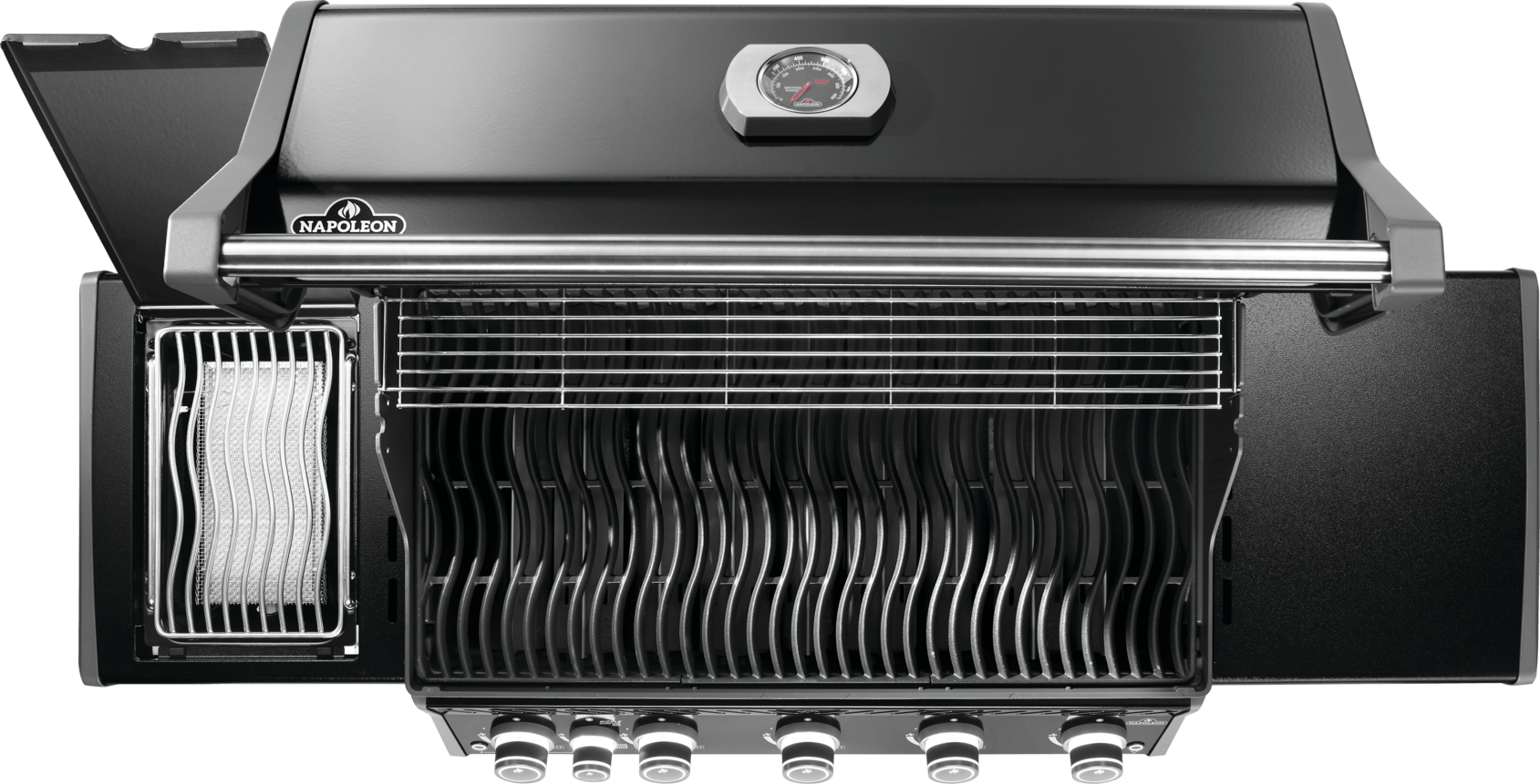 Napoleon Rogue Pro 625 Black 5 Burner BBQ with Infrared Sideburner - Smoked Bbq Co