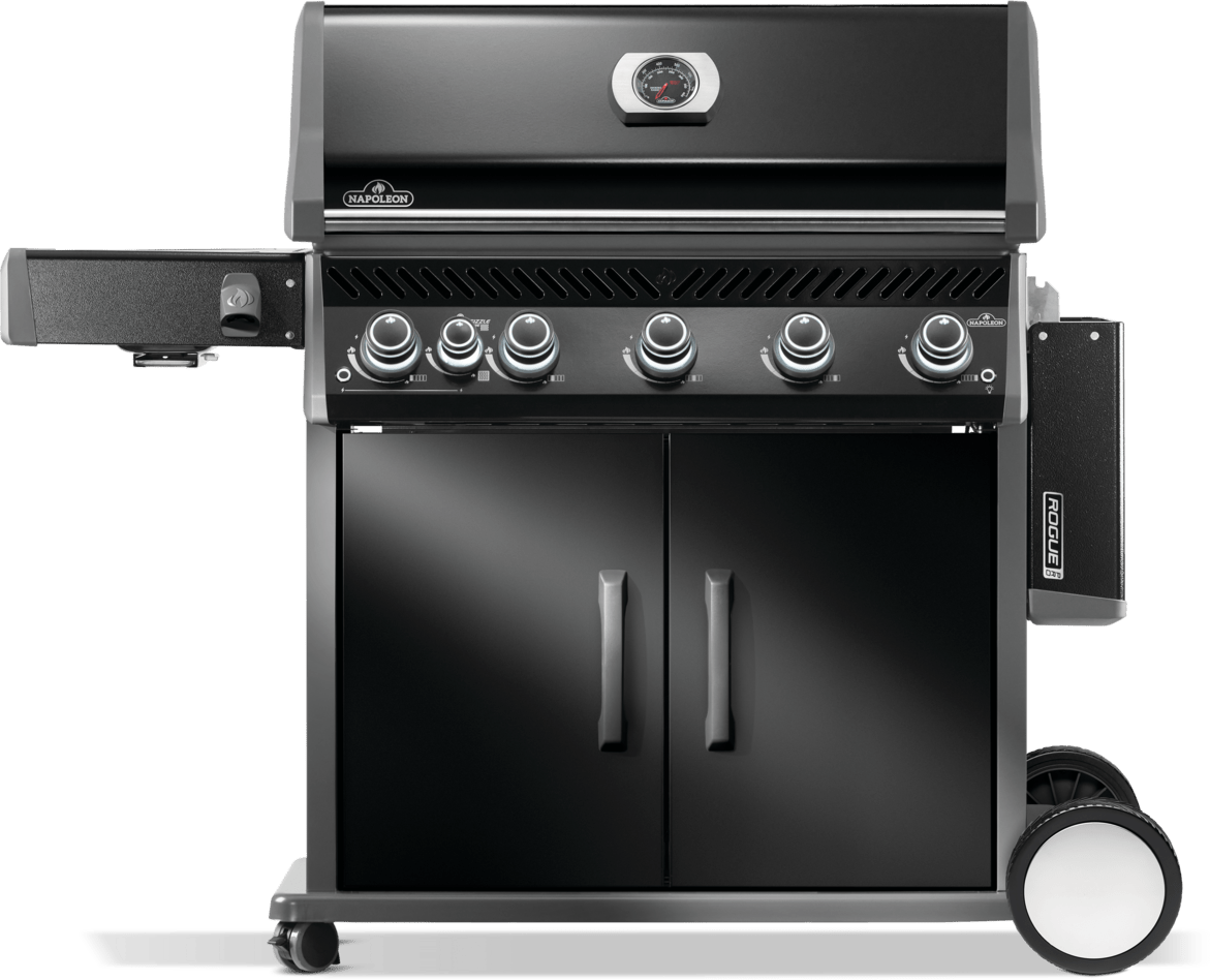 Napoleon Rogue Pro 625 Black 5 Burner BBQ with Infrared Sideburner - Smoked Bbq Co