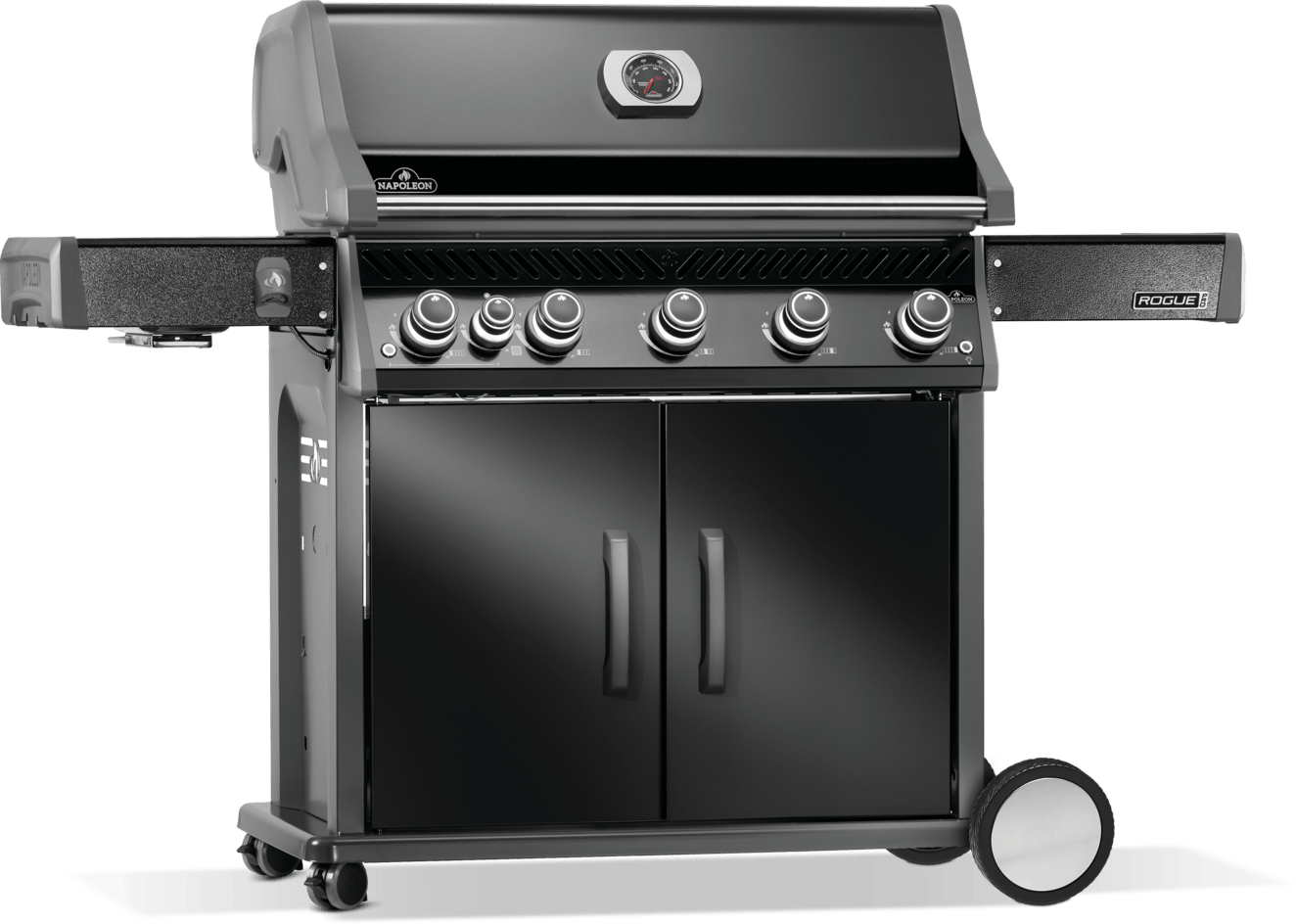 Napoleon Rogue Pro 625 Black 5 Burner BBQ with Infrared Sideburner - Smoked Bbq Co