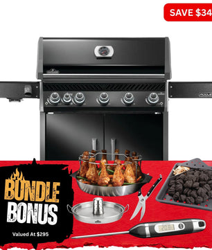 Napoleon Rogue Pro 625 Black 5 Burner BBQ with Infrared Sideburner - Smoked Bbq Co