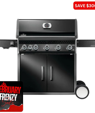 Napoleon Rogue Pro 625 Black 5 Burner BBQ with Infrared Sideburner - Smoked Bbq Co