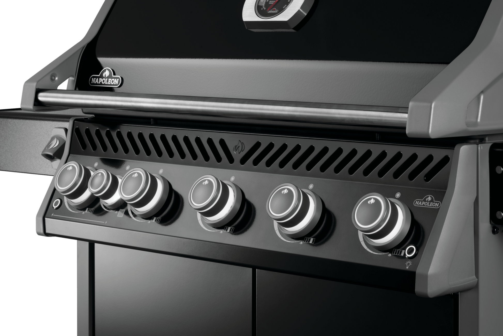 Napoleon Rogue Pro 625 Black 5 Burner BBQ with Infrared Sideburner - Smoked Bbq Co
