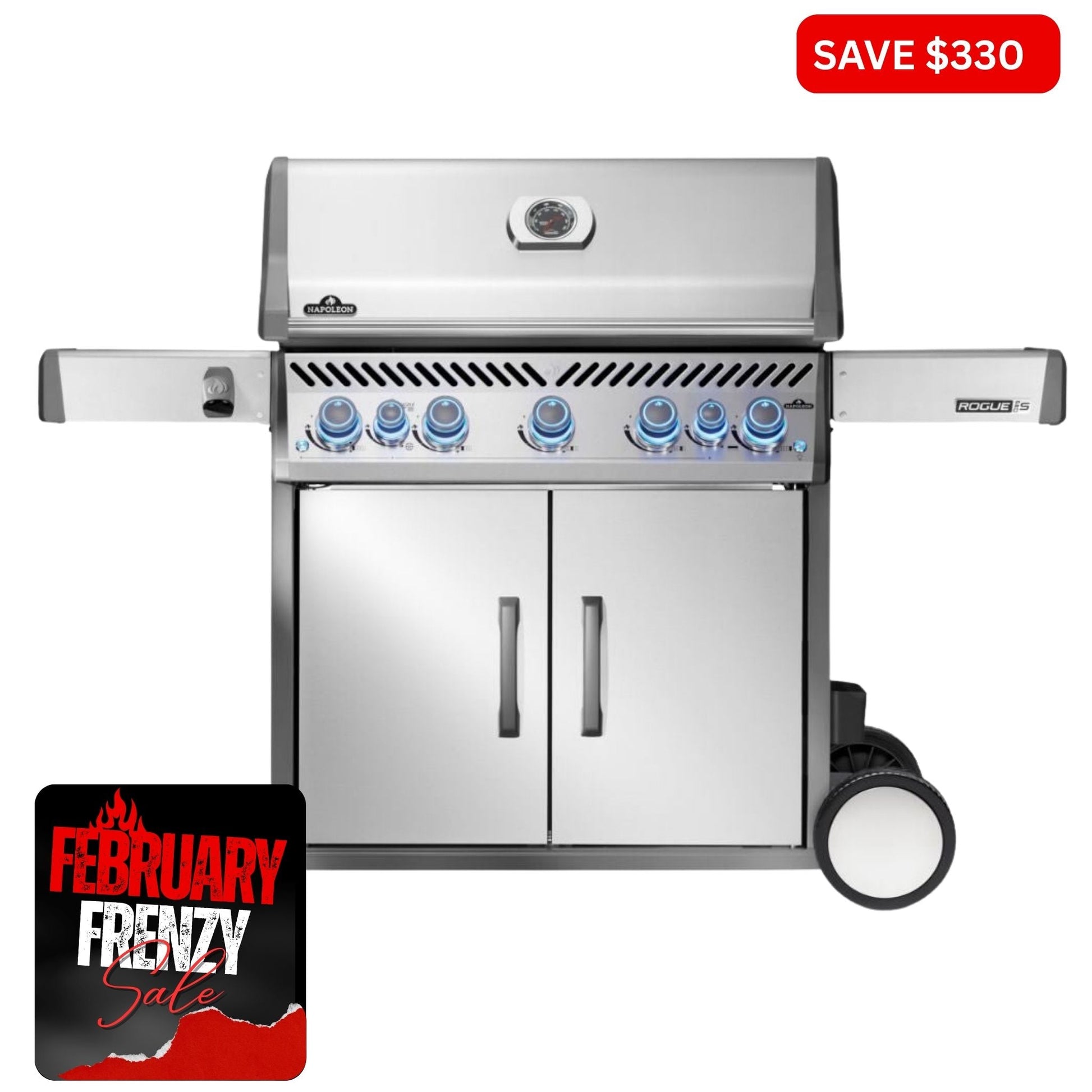 Napoleon Rogue Pro - S 625 SS 5 Burner BBQ with Infrared Sideburner - Smoked Bbq Co