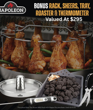 Napoleon Rogue Pro - S 625 SS 5 Burner BBQ with Infrared Sideburner - Smoked Bbq Co