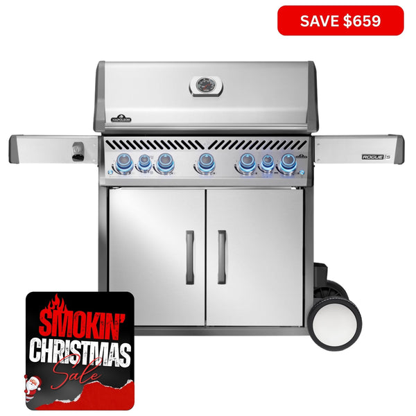 Napoleon Rogue Pro - S 625 SS 5 Burner BBQ with Infrared Sideburner - Smoked Bbq Co