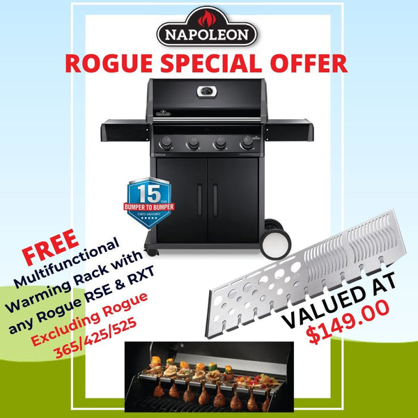 Napoleon Rogue Series 425 RXT With Infrared Side Burner - Smoked Bbq Co