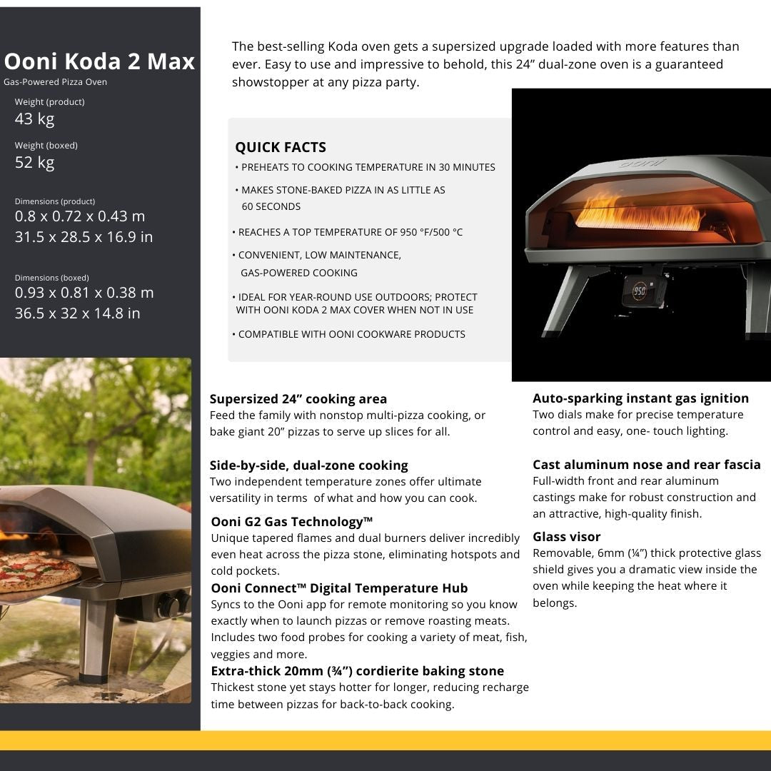 Ooni 'Koda Max 24' Gas-Powered Pizza Oven – Smoked Bbq Co