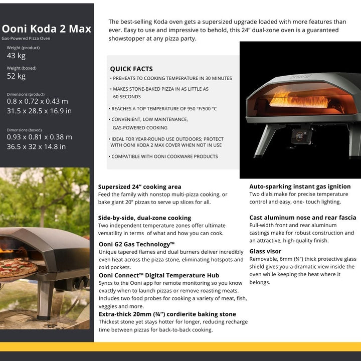 Ooni 'Koda 2 Max' 24" Gas - Powered Pizza Oven - Smoked Bbq Co