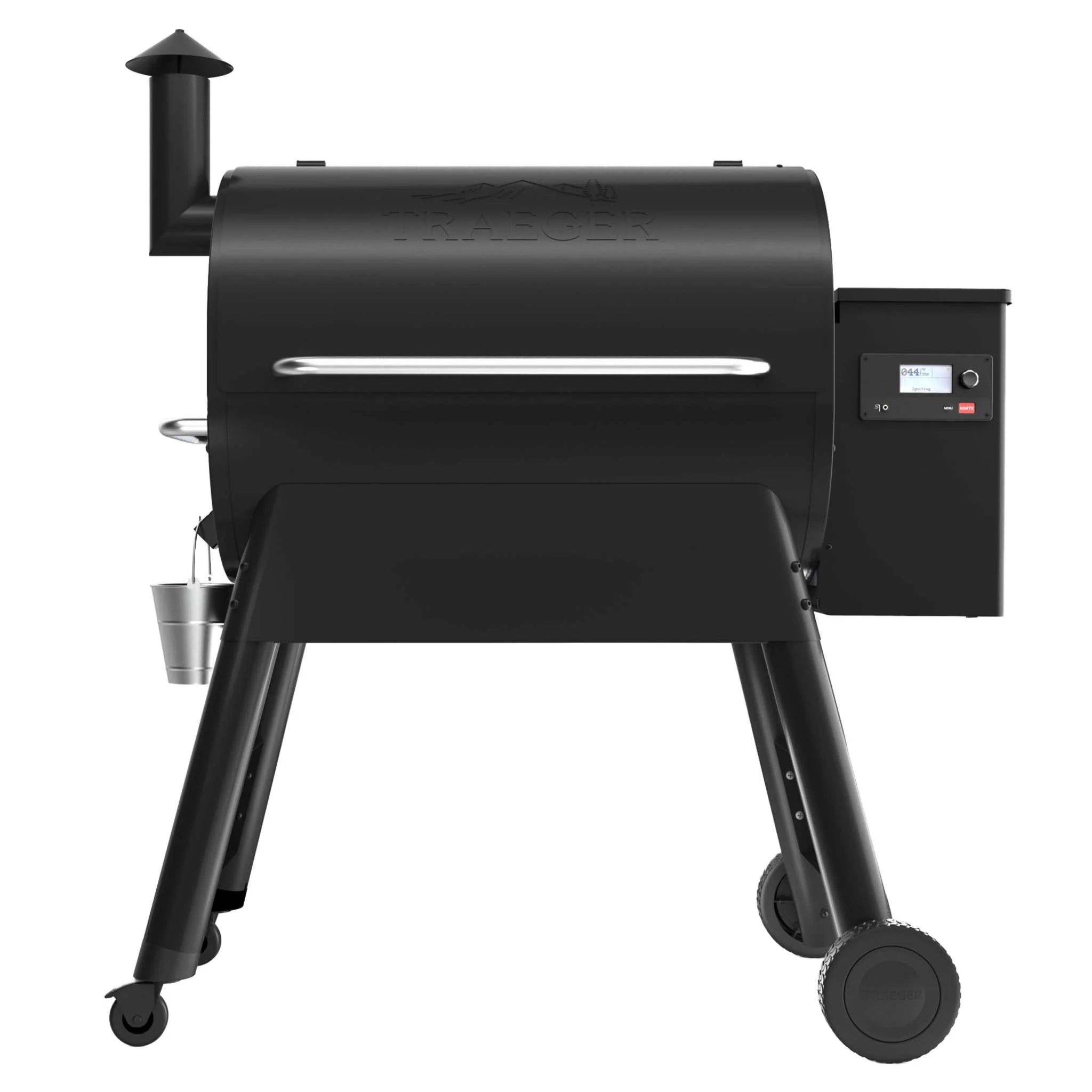 Black Pellet Grill on a white background