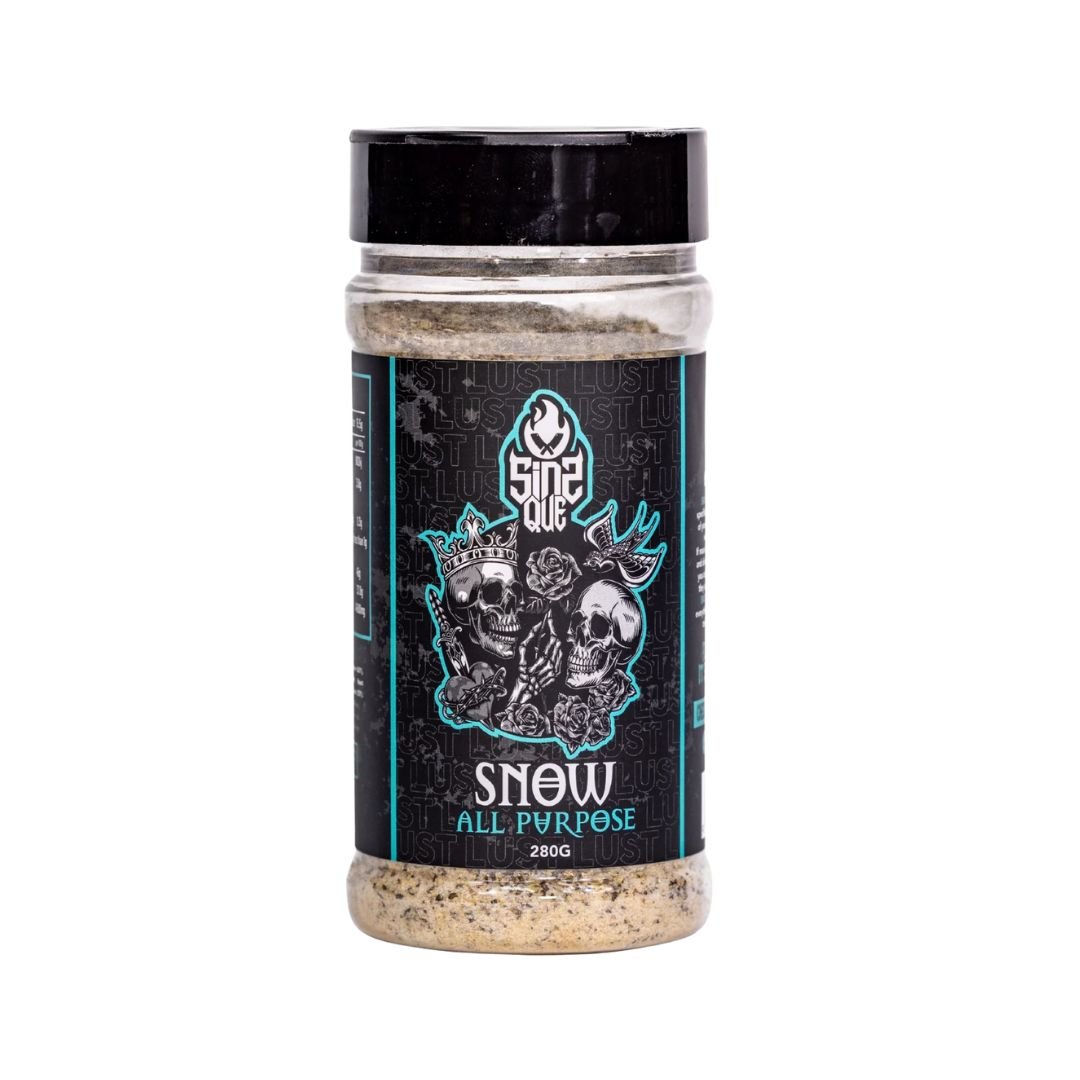 Sins Que 'Snow' All Purpose Rub 280g - Smoked Bbq Co
