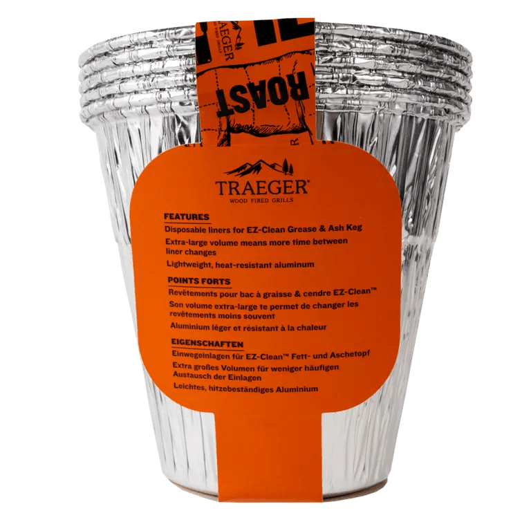 Traeger disposable liners for grill with orange label on a white background