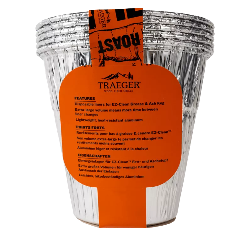 Traeger disposable liners for grill with orange label on a white background