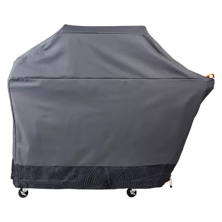 Gray grill cover on a white background