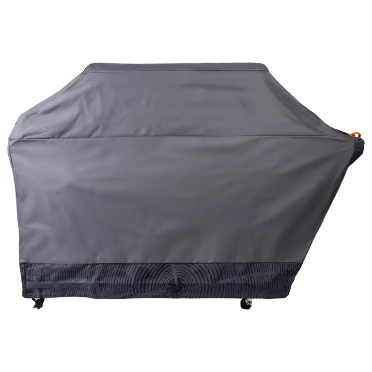 Gray grill cover on a white background