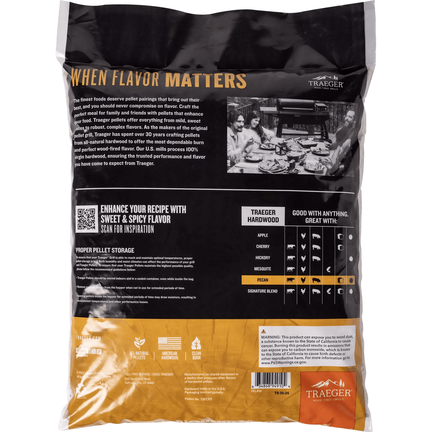 Traeger Pecan Pellets 9kg - Smoked BBQ Co.