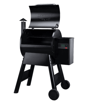 Black Pellet Grill on a white background