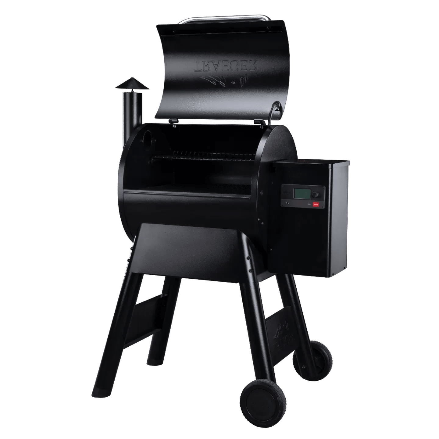 Black Pellet Grill on a white background